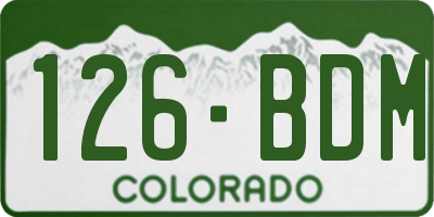 CO license plate 126BDM