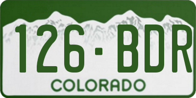 CO license plate 126BDR
