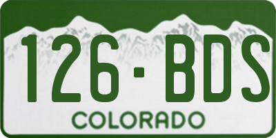 CO license plate 126BDS