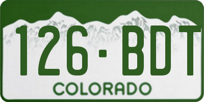 CO license plate 126BDT