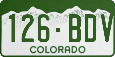 CO license plate 126BDV