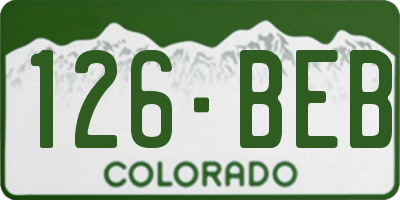 CO license plate 126BEB