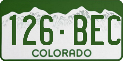 CO license plate 126BEC