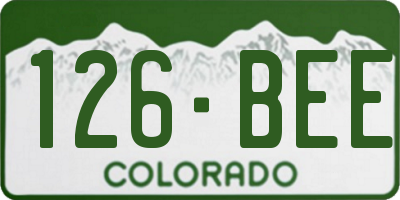 CO license plate 126BEE