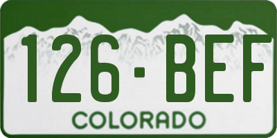 CO license plate 126BEF