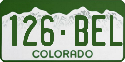 CO license plate 126BEL