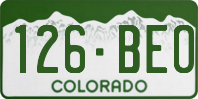 CO license plate 126BEO