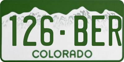 CO license plate 126BER