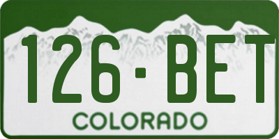 CO license plate 126BET
