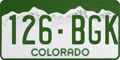 CO license plate 126BGK
