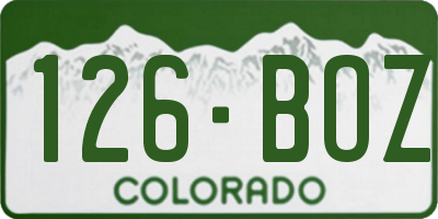 CO license plate 126BOZ
