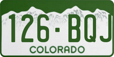 CO license plate 126BQJ