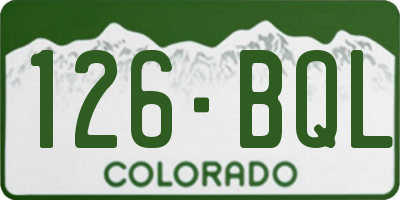 CO license plate 126BQL