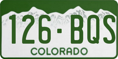 CO license plate 126BQS