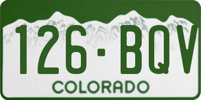 CO license plate 126BQV
