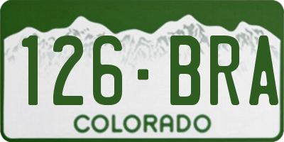 CO license plate 126BRA