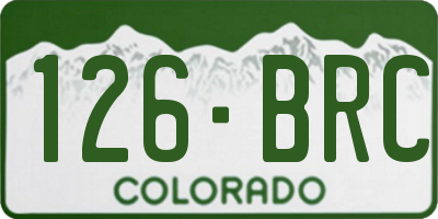 CO license plate 126BRC