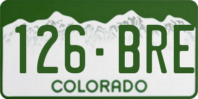 CO license plate 126BRE