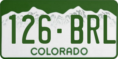 CO license plate 126BRL