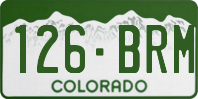 CO license plate 126BRM