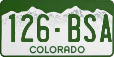 CO license plate 126BSA