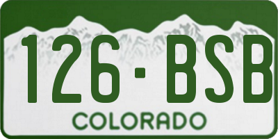 CO license plate 126BSB