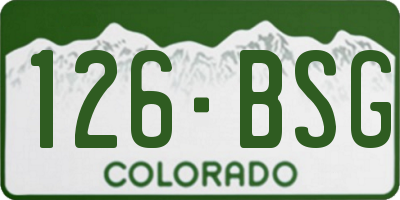 CO license plate 126BSG
