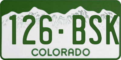 CO license plate 126BSK