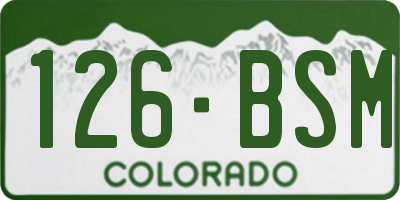 CO license plate 126BSM