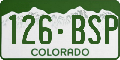 CO license plate 126BSP
