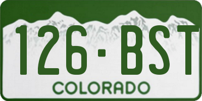 CO license plate 126BST