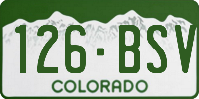 CO license plate 126BSV