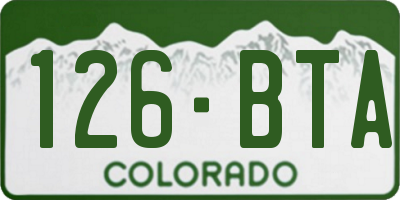 CO license plate 126BTA