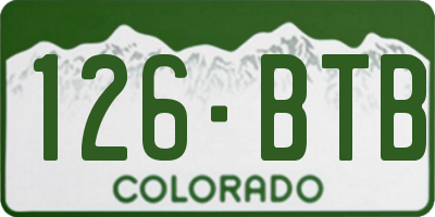 CO license plate 126BTB