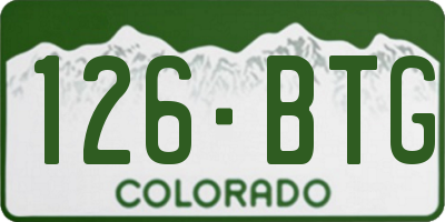 CO license plate 126BTG