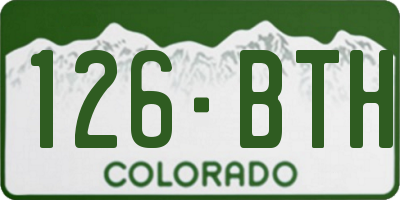 CO license plate 126BTH