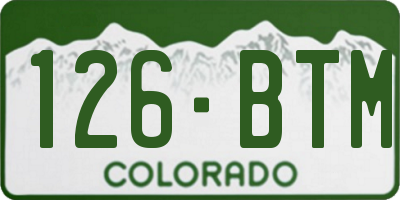 CO license plate 126BTM
