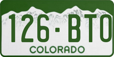 CO license plate 126BTO