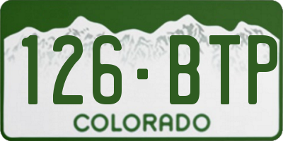 CO license plate 126BTP