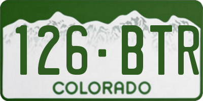 CO license plate 126BTR