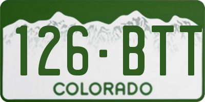 CO license plate 126BTT