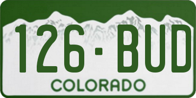 CO license plate 126BUD