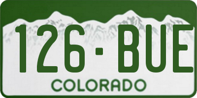 CO license plate 126BUE