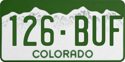 CO license plate 126BUF