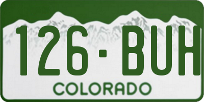 CO license plate 126BUH