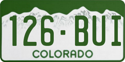 CO license plate 126BUI