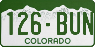 CO license plate 126BUN