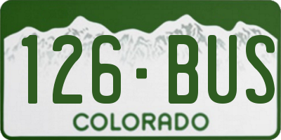 CO license plate 126BUS