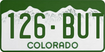 CO license plate 126BUT