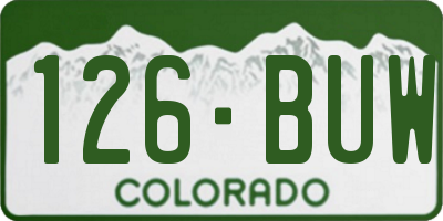 CO license plate 126BUW